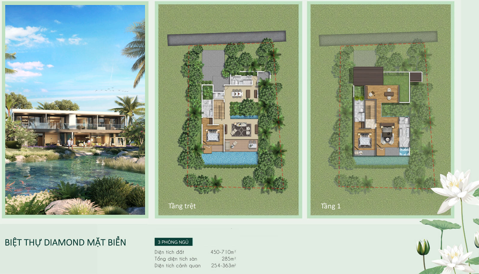 Biệt thự diamond mặt biển - 3 phòng ngủ