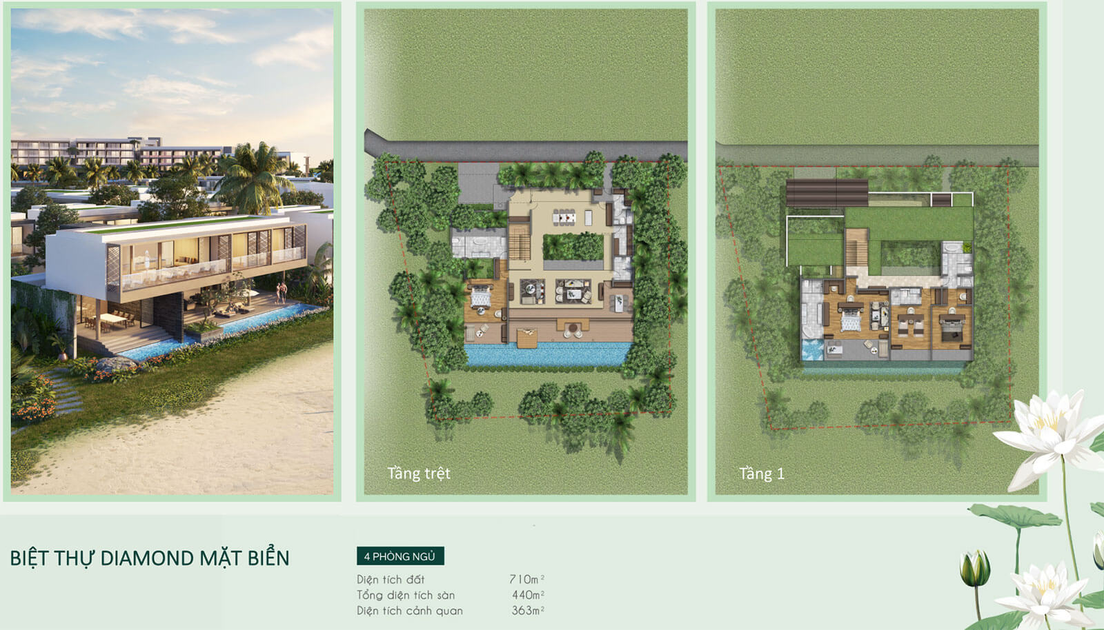 Biệt thự diamond mặt biển - 4 phòng ngủ