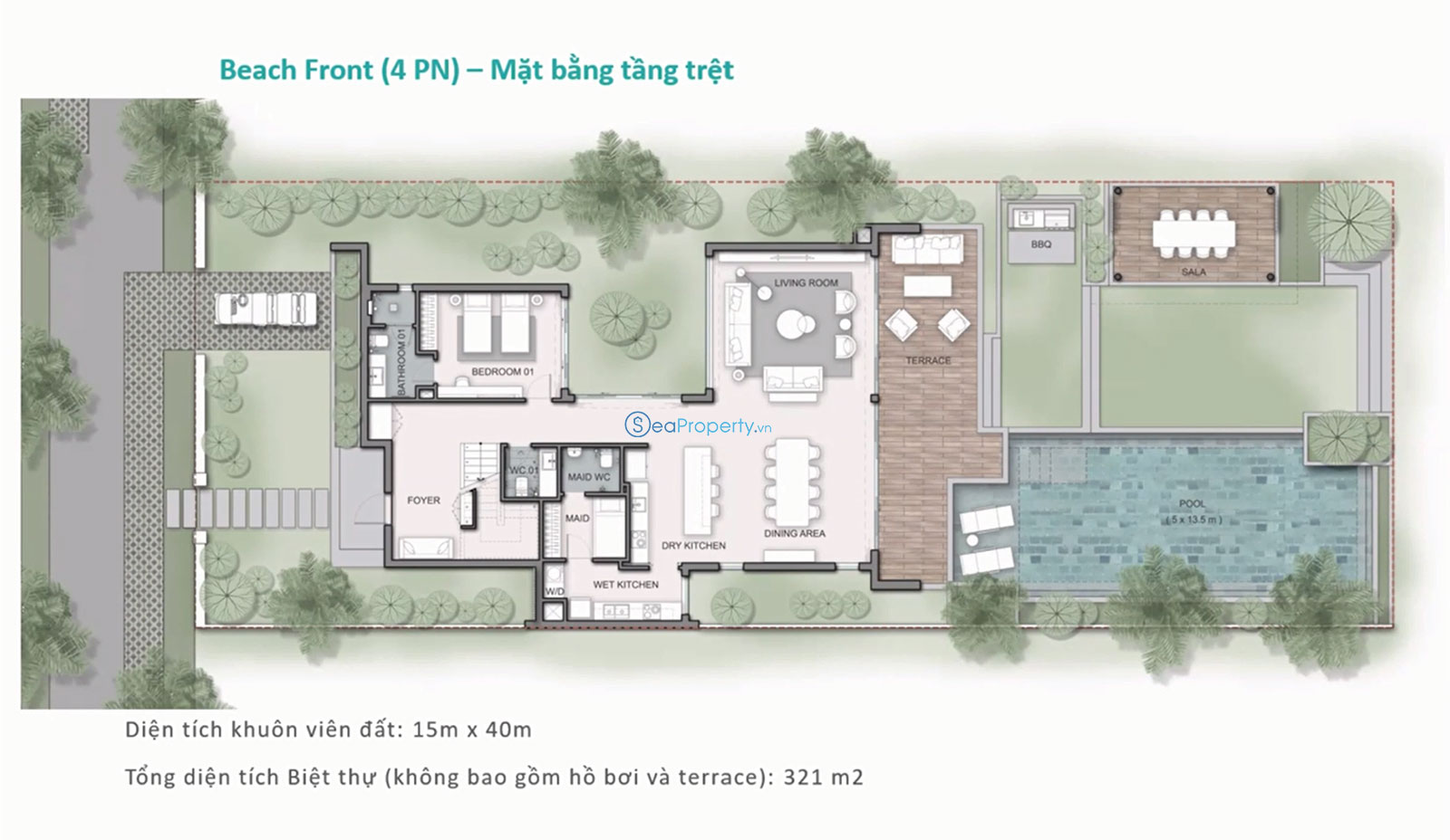 Biệt thự Maia Resort Quy Nhơn 4 phòng ngủ - Beach Front villa