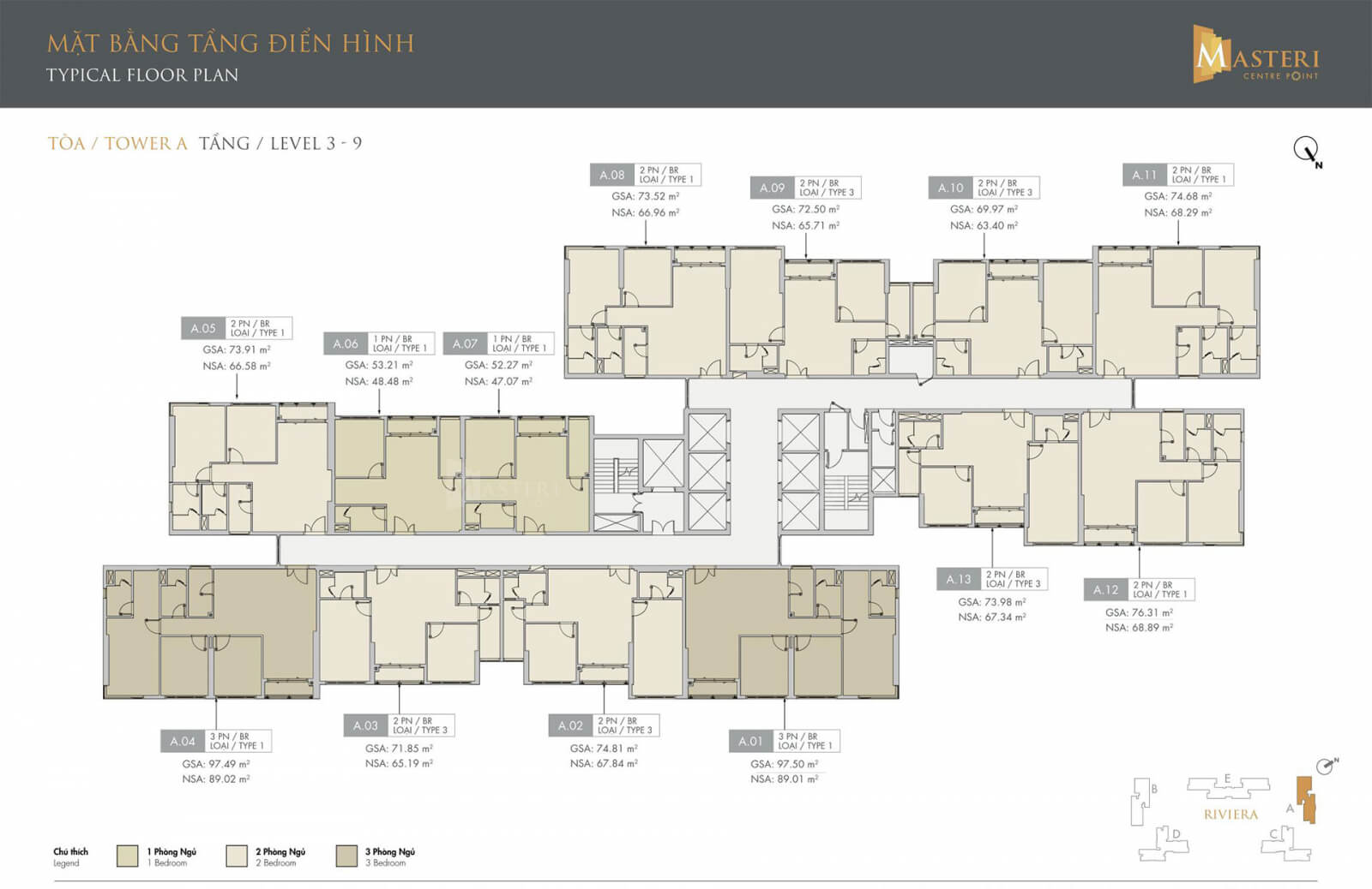 Mặt bằng tầng Masteri Centre Point
