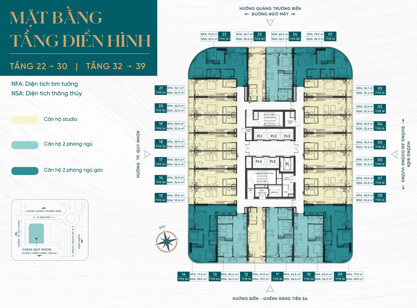 Mặt bằng Cadia Quy Nhơn