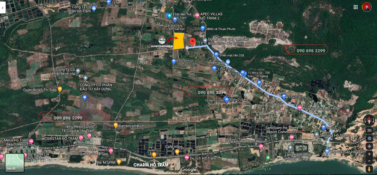 Vị trí Apechomes Hồ Tràm