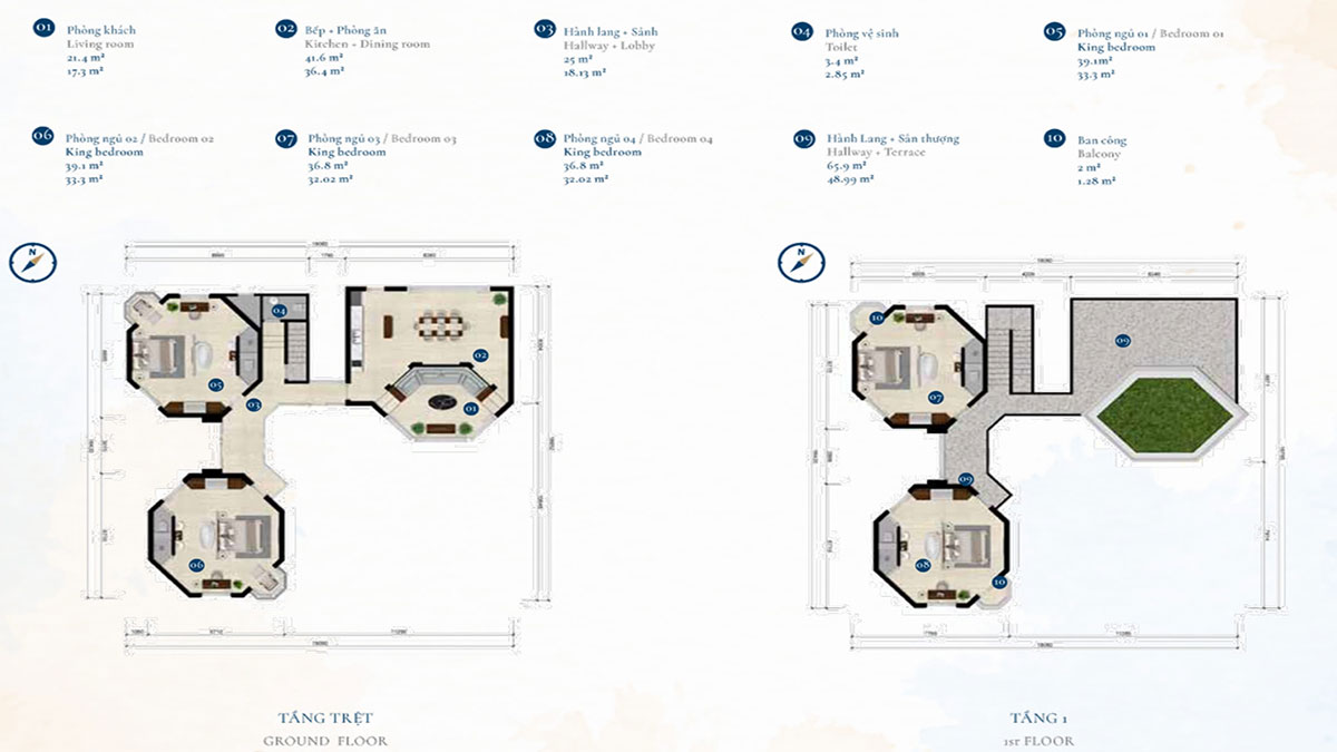 Mặt bằng biệt thự Cam Ranh Bay