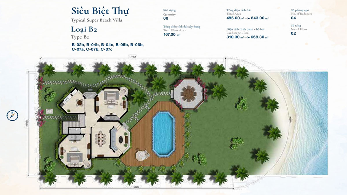 Mặt bằng biệt thự Cam Ranh Bay