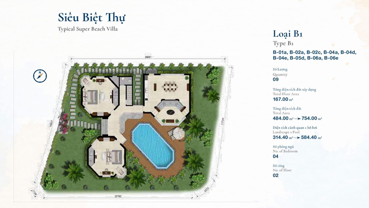 Mặt bằng biệt thự Cam Ranh Bay