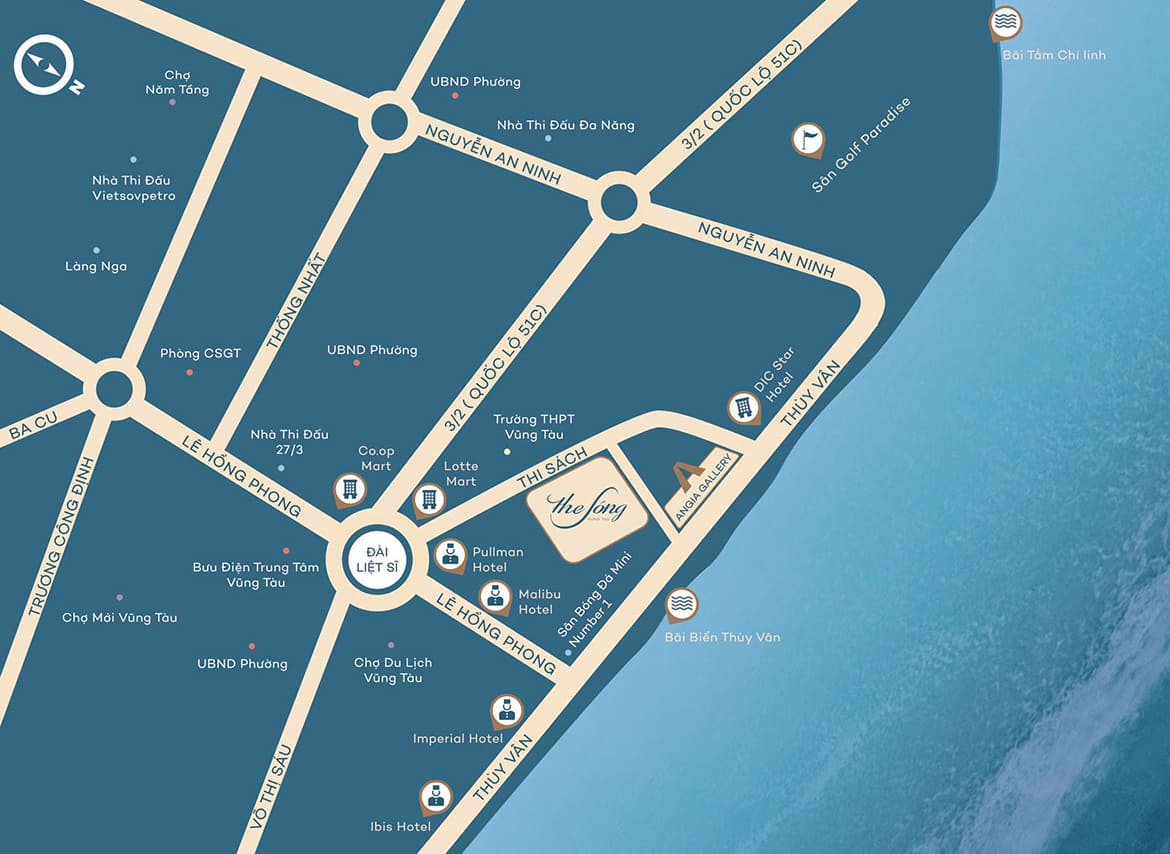 Vị trí The Sóng Vũng Tàu