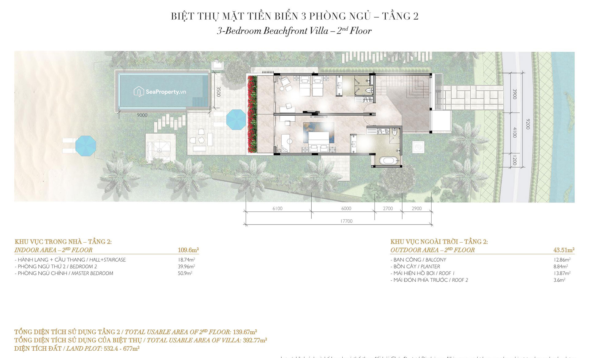 Melia Hồ Tràm at The Hamptons Beachview Villa 3 phòng ngủ