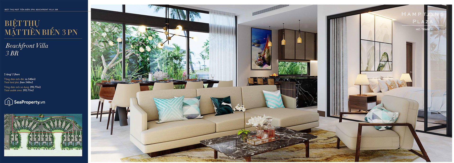 Melia Hồ Tràm at The Hamptons Beachview Villa 3 phòng ngủ