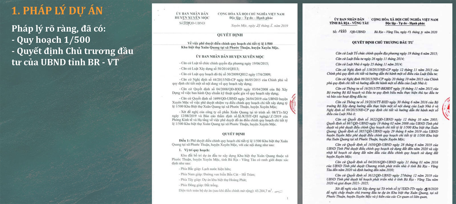 Pháp lý dự án Axis Hồ Tràm - Xuân Quang Villas