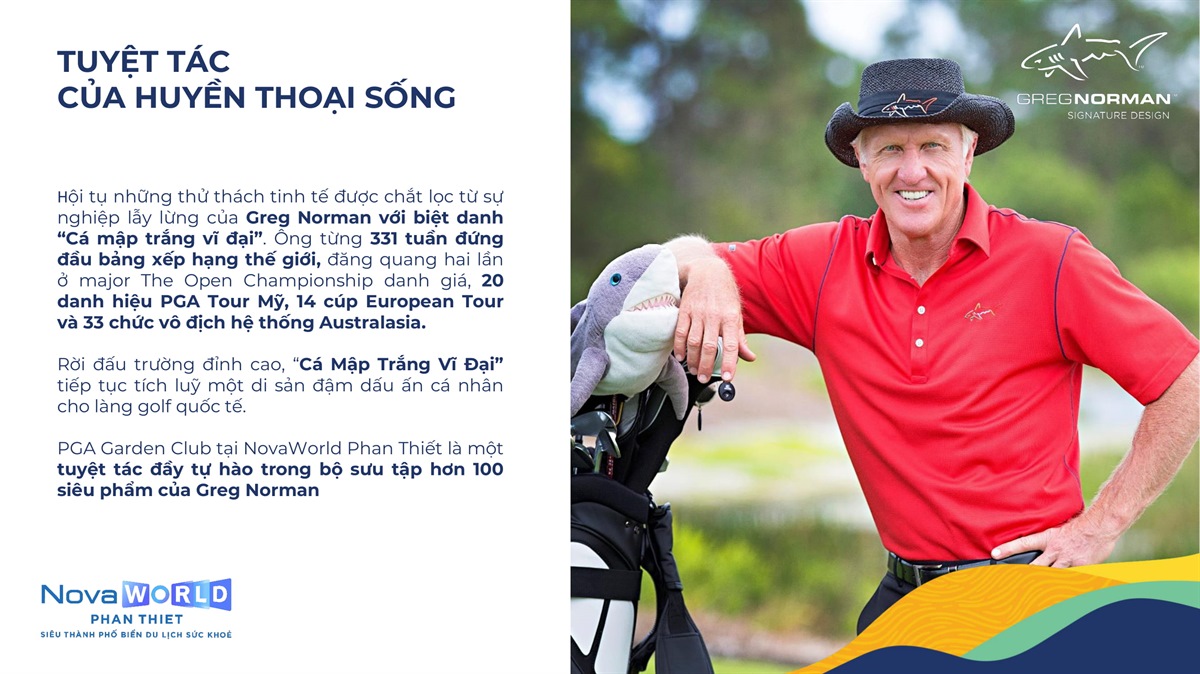 Đúng với tên gọi PGA Golf Villas, tiện ích nổi bật tại phân khu này chính là sân Golf đạt chuẩn PGA do huyền thoại Greg Norman thiết kế: