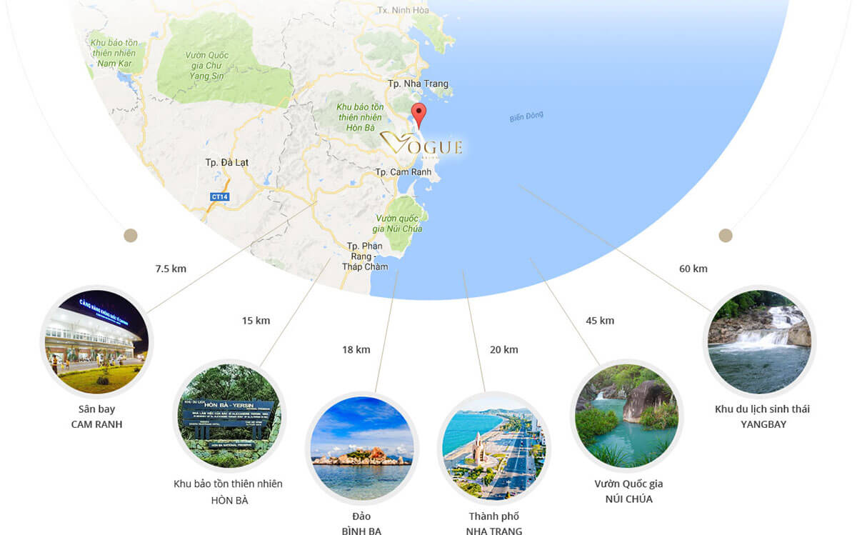 Vị trí dự án Vogue Resort Cam Ranh ở đâu ?