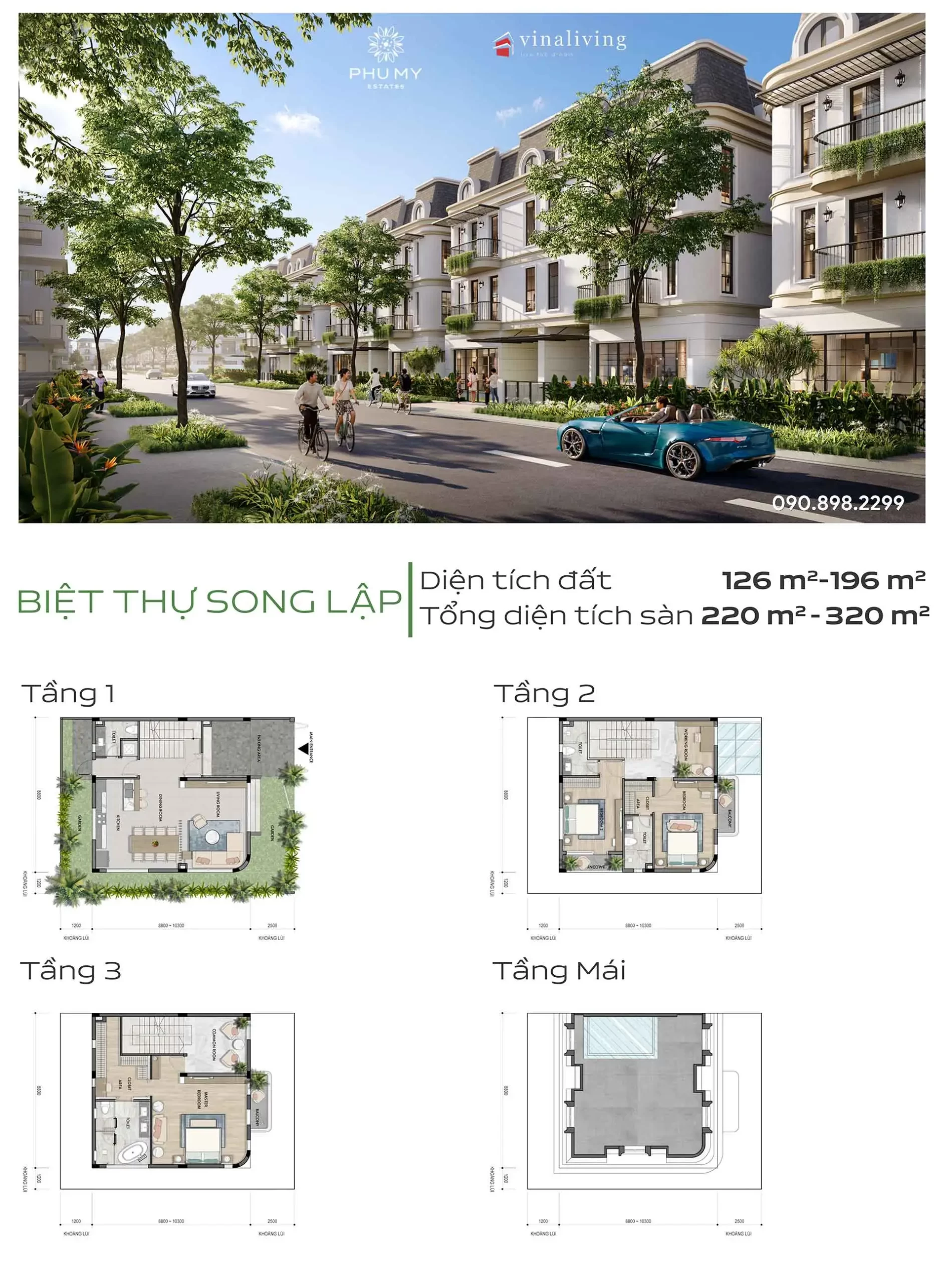Biệt thự song lập Phú Mỹ Estates – được phát triển bởi VinaLiving