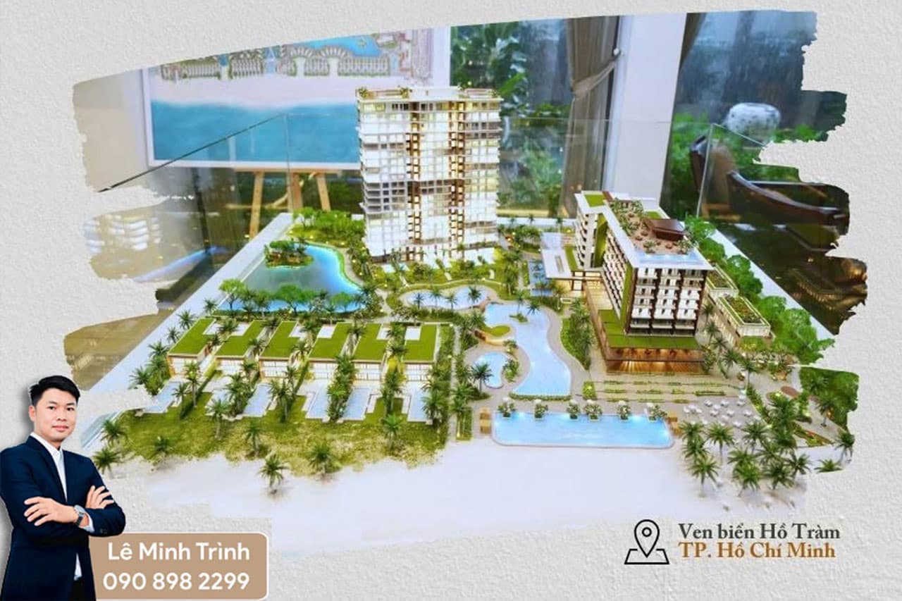 Dự án The Indochine at Meliá Hồ Tràm gồm tháp khách sạn 9 tầng với 193 hotel suites và tháp căn hộ 20 tầng với 105 căn hộ nghỉ dưỡng